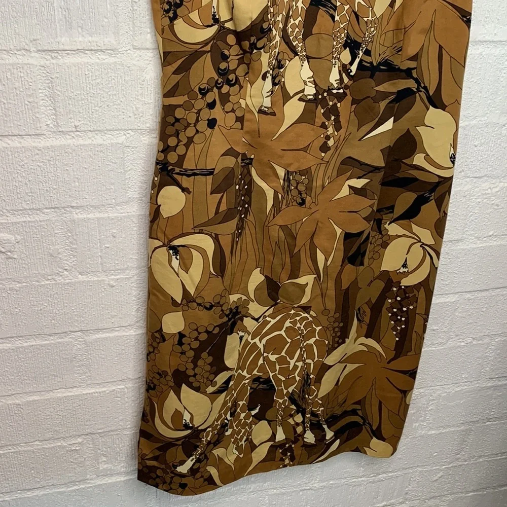 Talbots Giraffe Brown Sheath Knee Length Vintage Dress size 10